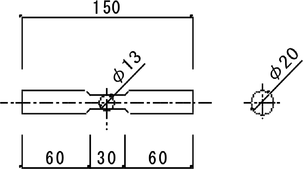 特殊鋼製ダボ姿図