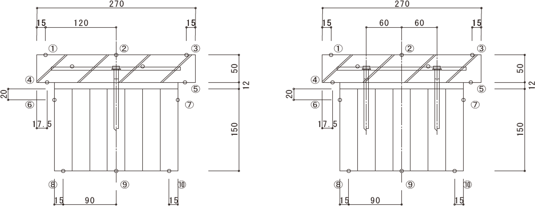 ひずみゲージ位置図